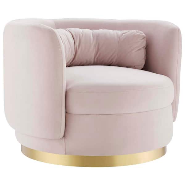 MODWAY Relish Pink Performance Velvet Performance Velvet Swivel Chair