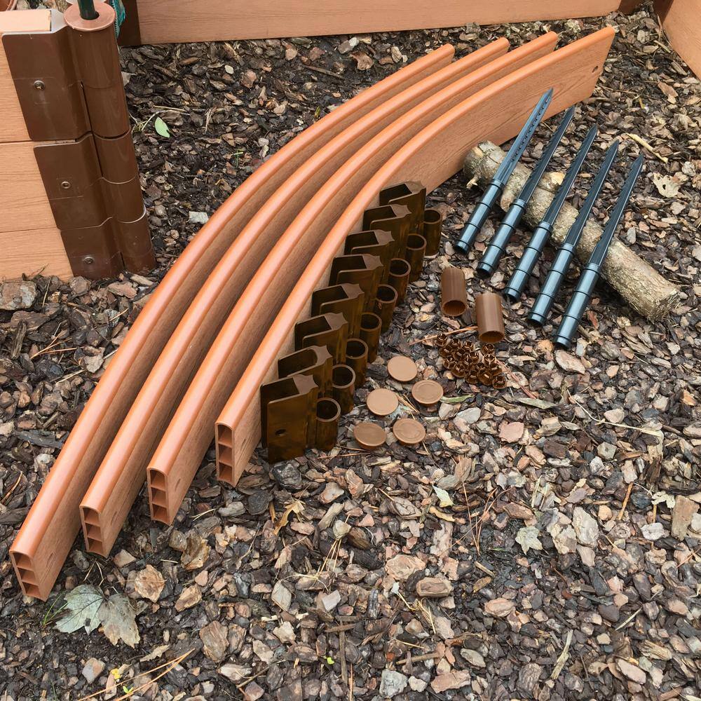 Light Brown Composite Curved Landscape Edging Kit