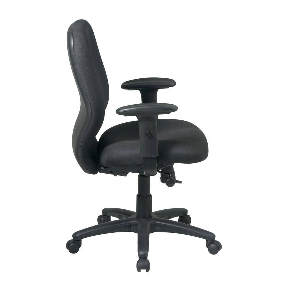 Black Fabric Executive Desk Chair with Adjustable Arms