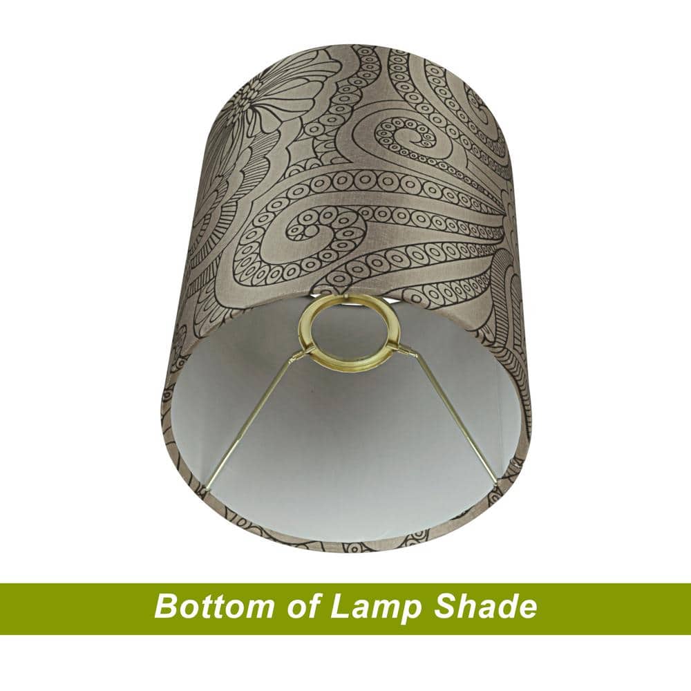 Taupe Floral Print Hardback Empire Lamp Shade, 6.5" x 7.5"
