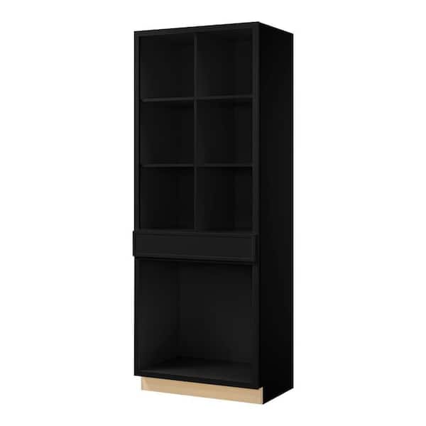 Leyton 36 in. W x 24 in. D x 96 in. H Ready to Assemble Plywood Slim Shaker Pantry Kitchen Cabinet in Raven Black