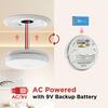 Hardwired Interconnected Smoke Detector, AC Smoke Alarm with DC 9V Backup Battery, ETL-9th Listed Fire Alarm, 4 Packs