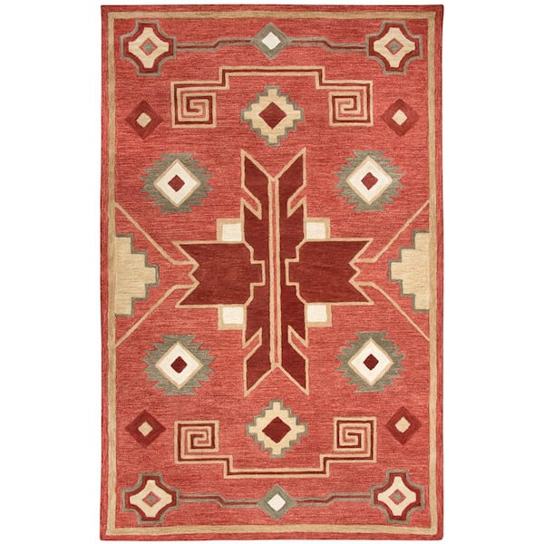 Unbranded Durango Red/Multi-Color 10 ft. x 13 ft. Native American Area Rug