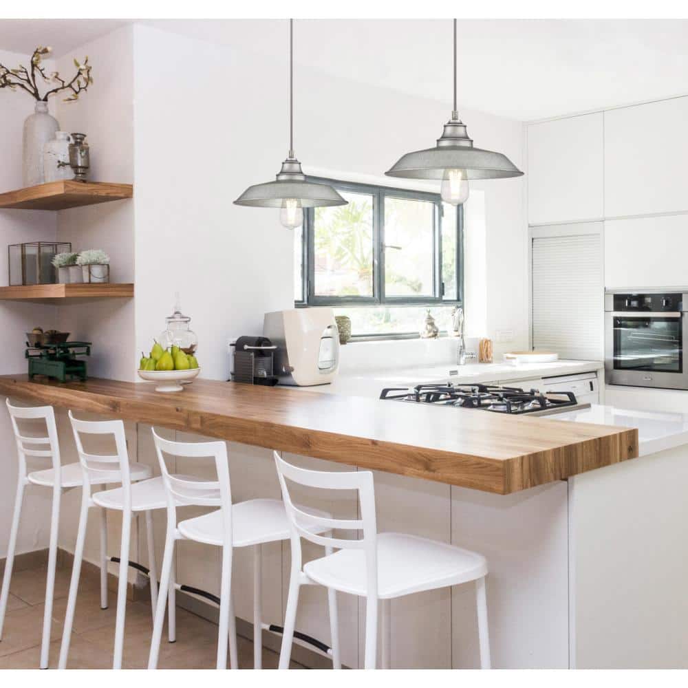 Iron Hill Galvanized Steel Vintage Farmhouse Pendant Light