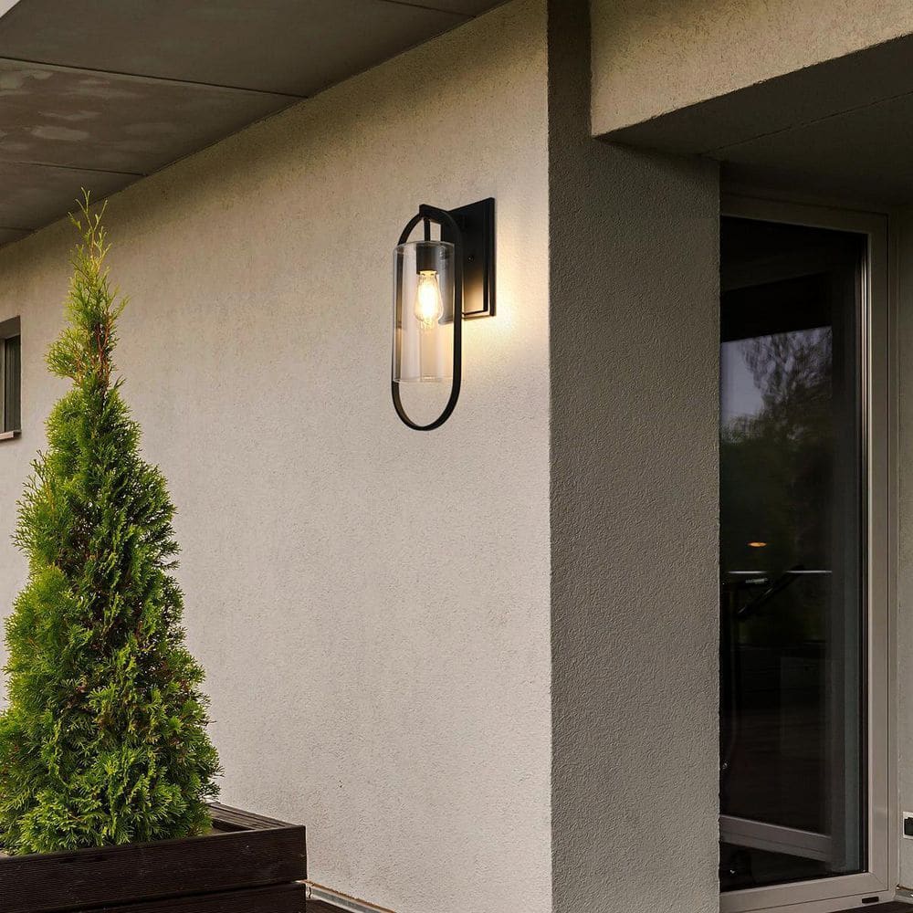 24 in. Black Outdoor Hardwired Wall Sconce with No Bulbs Included price history on PriceWatchPro