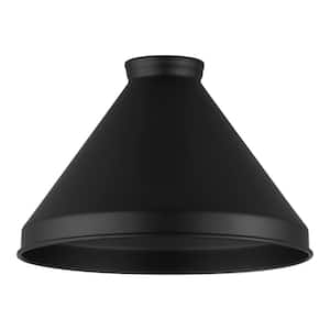 2-1/4 in. Fitter Small Matte Black Metal Cone Pendant Lamp Shade
