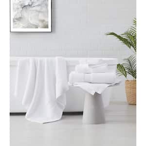 Solid Turkish Cotton 6-Piece Towel Set in White