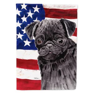 2.33 ft. x 3.33 ft. Polyester USA American 2-Sided Flag with Pug 2-Sided Flag Canvas House Size Heavyweight
