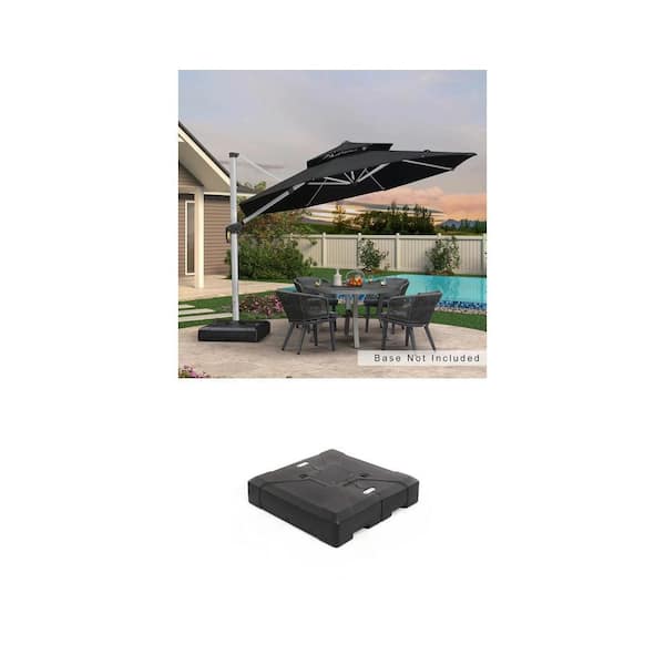 11 ft. Octagon Cantilever Umbrella and 220 lbs. Square Umbrella Base Combo