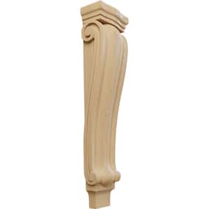 4-1/4 in. x 6-3/4 in. x 27-1/2 in. Unfinished Wood Cherry Extra Large Traditional Pilaster Corbel