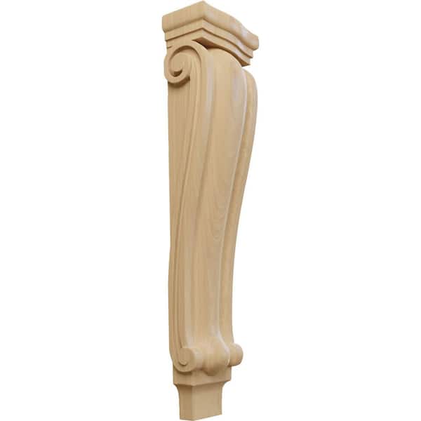 Ekena Millwork 4-1/4 in. x 6-3/4 in. x 27-1/2 in. Unfinished Wood Cherry Extra Large Traditional Pilaster Corbel