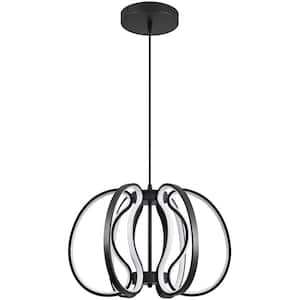Modern 6 light dimmable and adjustable Integrated LED Black Finish Unique Chandelier Design for Dining Room