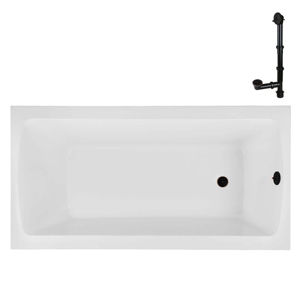 N-4380-754-ORB 72 in. x 36 in. Rectangular Acrylic Soaking Drop-In Bathtub, with Reversible Drain in Oil Rubbed Bronze price history on PriceWatchPro