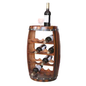 Wooden Barrel Shaped 14-Bottle Wine Rack