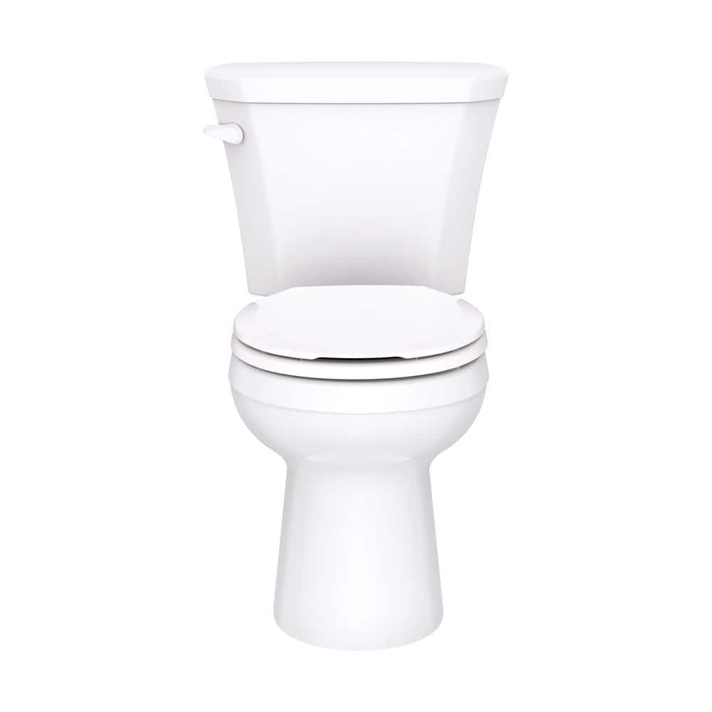 White Vitreous China Round Two-Piece Toilet with Soft Close Seat