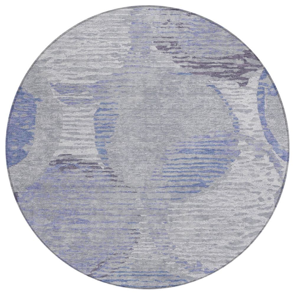Chantille Machine Washable Indoor/Outdoor Abstract ACN2744 Plum 8 ft. x 8 ft. Round Rug price history on PriceWatchPro