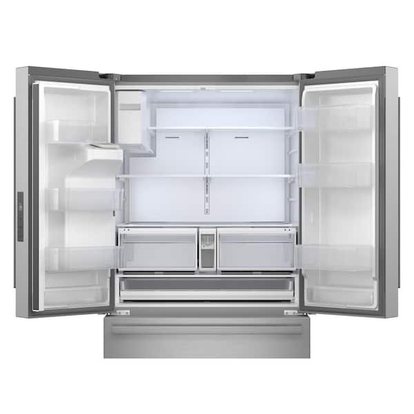 36 in 28.9 cu ft Standard Depth French Door Refrigerator in Stainless Steel with Dual Ice Makers