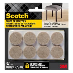 1 in. Beige Round Surface Protection Felt Floor Pads (32-Pack)
