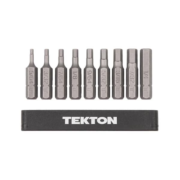 TEKTON 1/4 in. Hex Bit Set with Rail (5/64 in. to 1/4 in