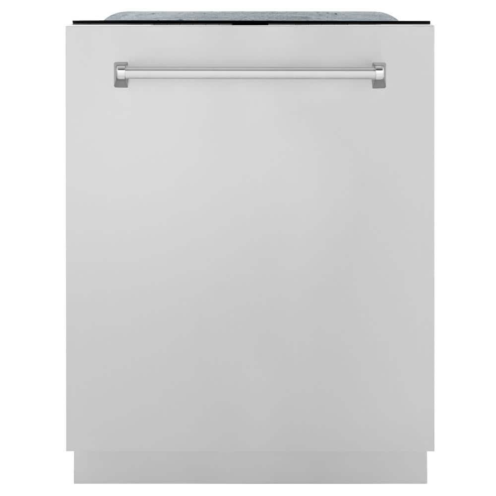 ZLINE Kitchen and Bath Monument Series 24 in. Top Control 6-Cycle Tall Tub Dishwasher with 3rd Rack in Stainless Steel, 304-Grade Stainless Steel