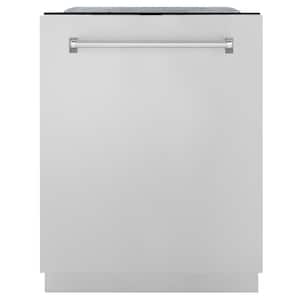 ZLINE 24 in. Monument Series in Stainless Steel 3rd Rack Top Touch Control Tall Tub Dishwasher with Stainless Steel Tub