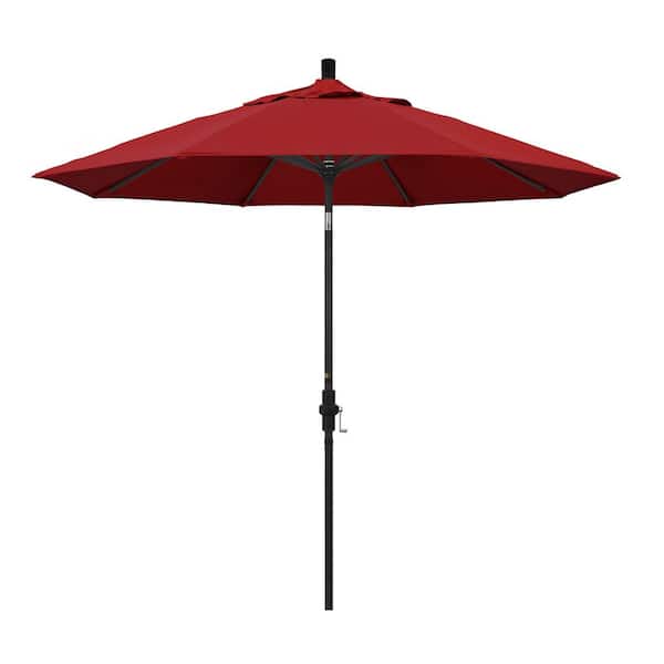 California Umbrella 9 ft. Aluminum Collar Tilt Patio Umbrella in Red Pacifica