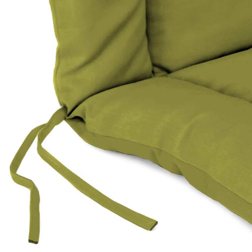 Kiwi Green Polyester Outdoor Chair Cushion with Ties