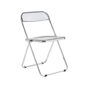 Gray PC Plastic Clear Folding Chair Accent Chairs