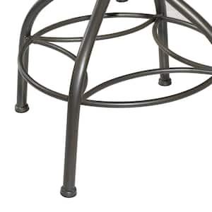 41 in. Beige Metal Bar Stool with Backrest