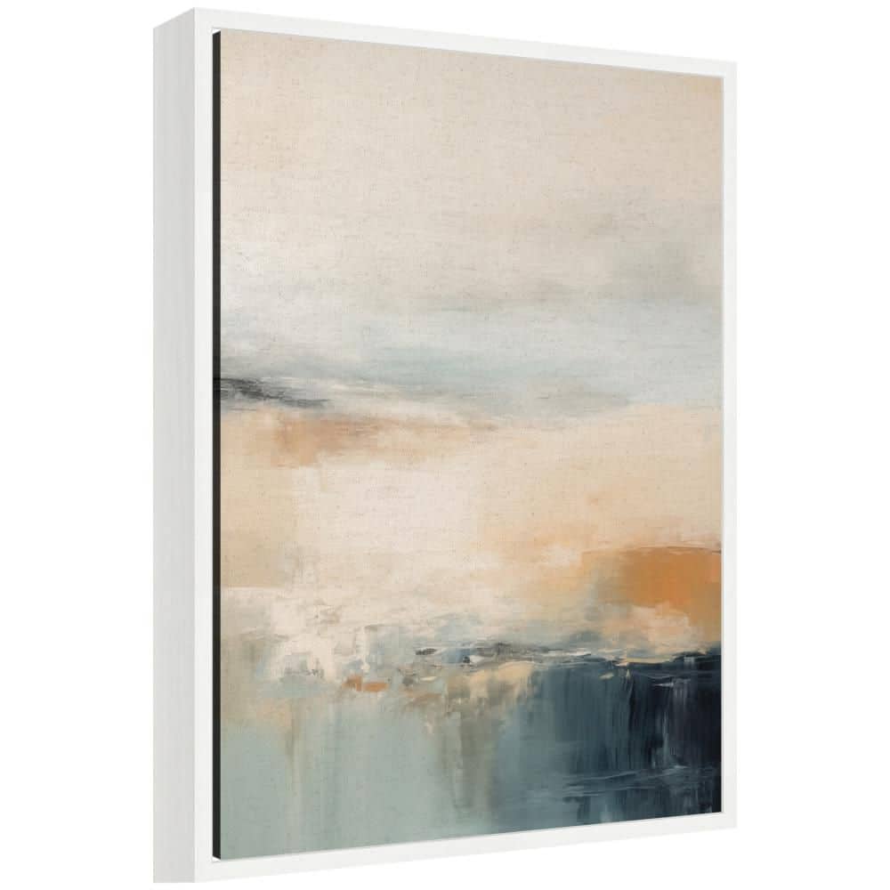 "Sylvie ""Blue Beach Ocean Coastal Abstract 3"" by The Creative Bunch Studio Abstract Framed Art Print 24 in. x 18 in." price history on PriceWatchPro