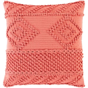 Aiolos Coral Woven Polyester Fill 22 in. x 22 in. Decorative Pillow