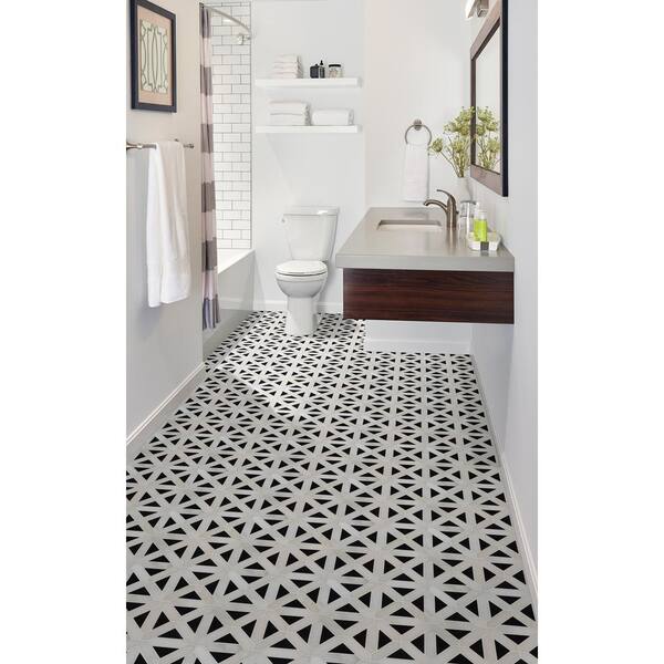 MSI - Retro Fretwork 12 in. x 12 in. x 0.38 in. Polished Marble Mesh-Mounted Mosaic Floor and Wall Tile (1 sq. ft./Case)