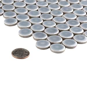 Hudson Penny Round Slate 12 in. x 12-5/8 in. Porcelain Mosaic Tile (10.7 sq. ft./Case)