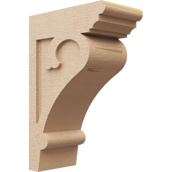 Ekena Millwork Classic Series 2 7 in. x 14 in. x 21 in. Mayflower Rough Cedar Woodgrain Timberthane Polyurethane Corbel in Primed Tan