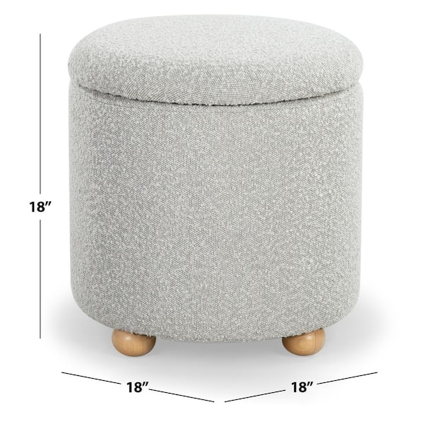 SAFAVIEH Becka Gray/Natural Polyester Boucle Round Storage Small