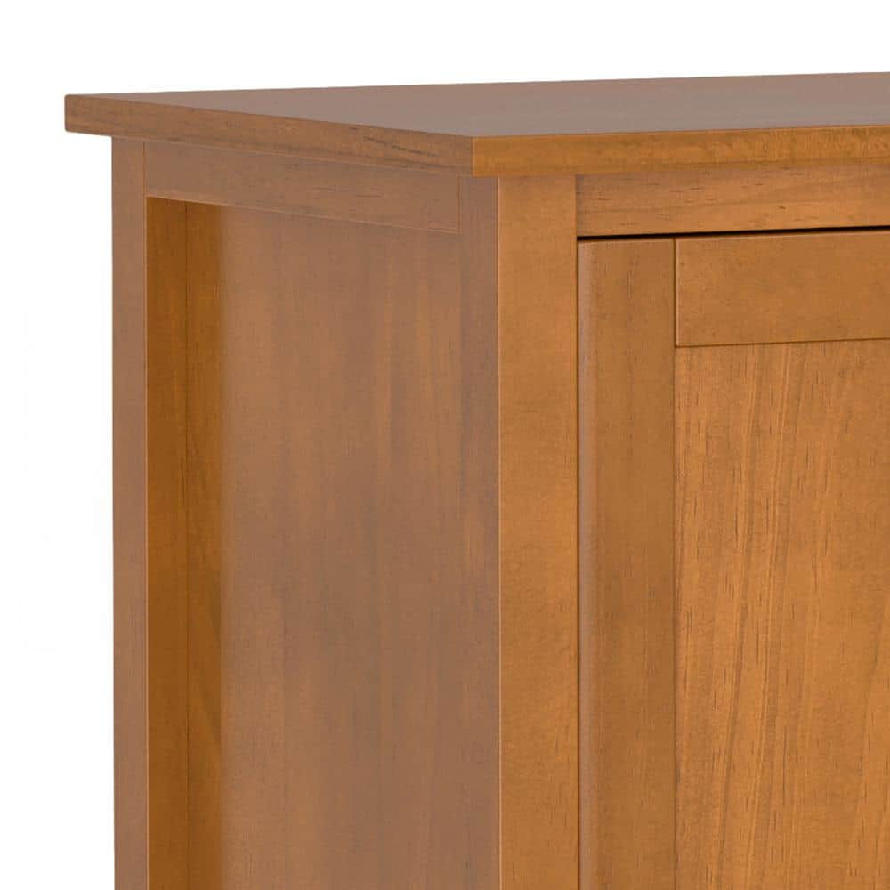 Light Golden Brown Solid Wood 60" TV Media Stand with Cabinets