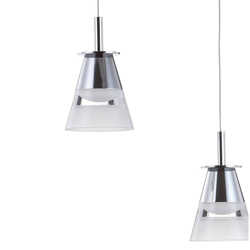 Alain 19.5" Chrome Glass LED Pendant Light