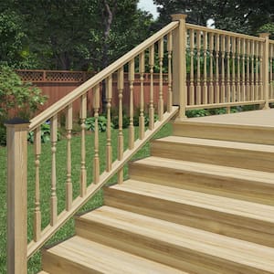 6 ft. Southern Yellow Pine Moulded Stair Rail Kit with SE Spindles