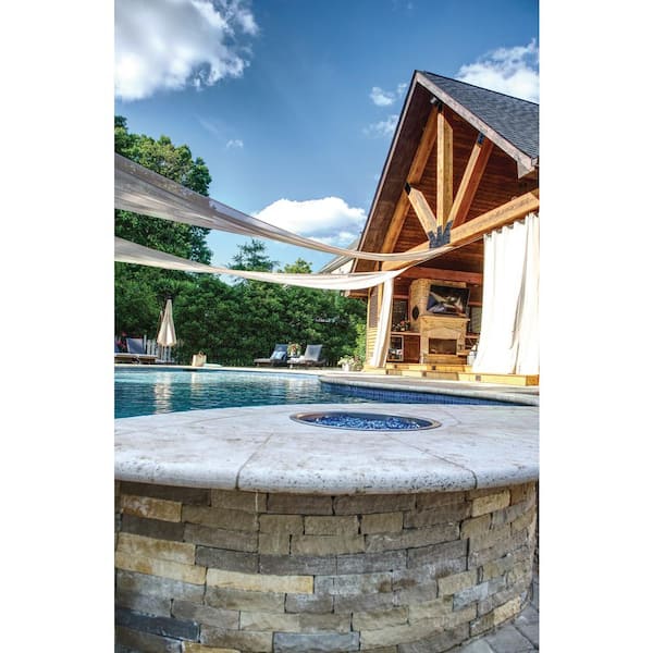 Vigoro 6 ft. x 20 ft. Almond Matrix Grid Sun Shade Fabric TSS0620