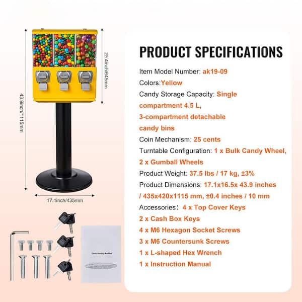 3 bowl shops candy dispenser