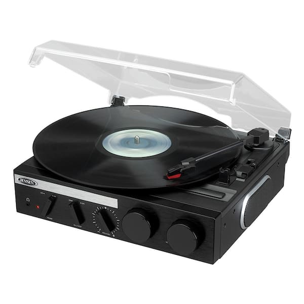JENSEN 3-Speed Stereo Turntable with Built-In Speakers and MP3 Encoding
