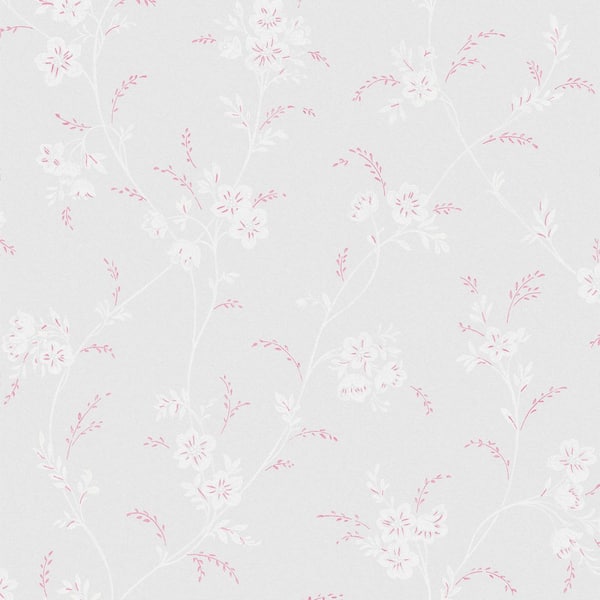 Eva Floral Sugared Grey Matte Non Woven Removable Paste the Wall Wallpaper