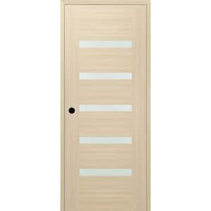 Vona 07-04 DIY-Friendly 30 in. x 96 in. Right-Hand Frosted Glass Loire Ash Wood Composite Single Prehung Interior Door