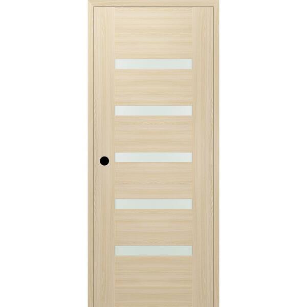 Vona 07-04 DIY-Friendly 30 in. x 84 in. Right-Hand Frosted Glass Loire Ash Wood Composite Single Prehung Interior Door