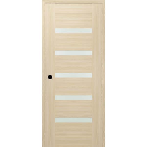 Vona 07-04 DIY-Friendly 36 in. x 84 in. Right-Hand Frosted Glass Loire Ash Wood Composite Single Prehung Interior Door