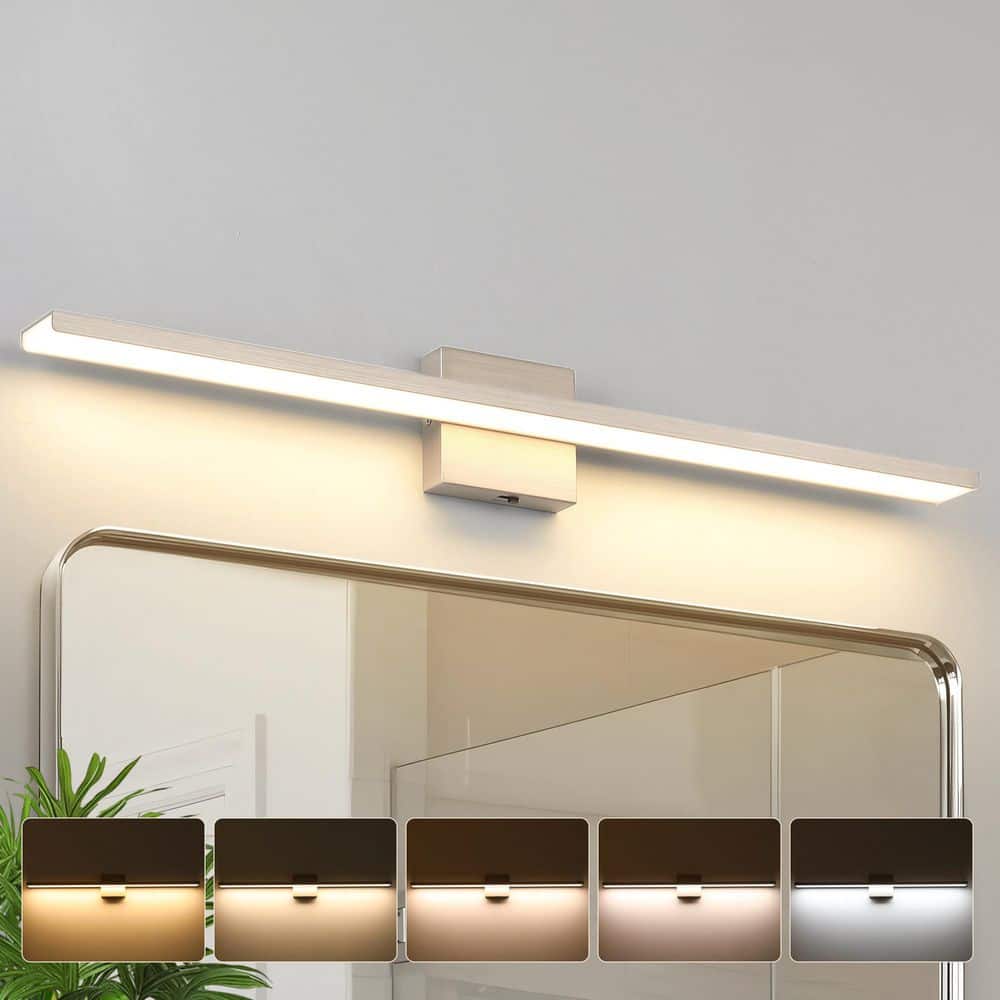 31.89 in. 1-Light Nickel LED Bathroom Vanity Light Bar with 5-CCT Adjustable Switch price history on PriceWatchPro