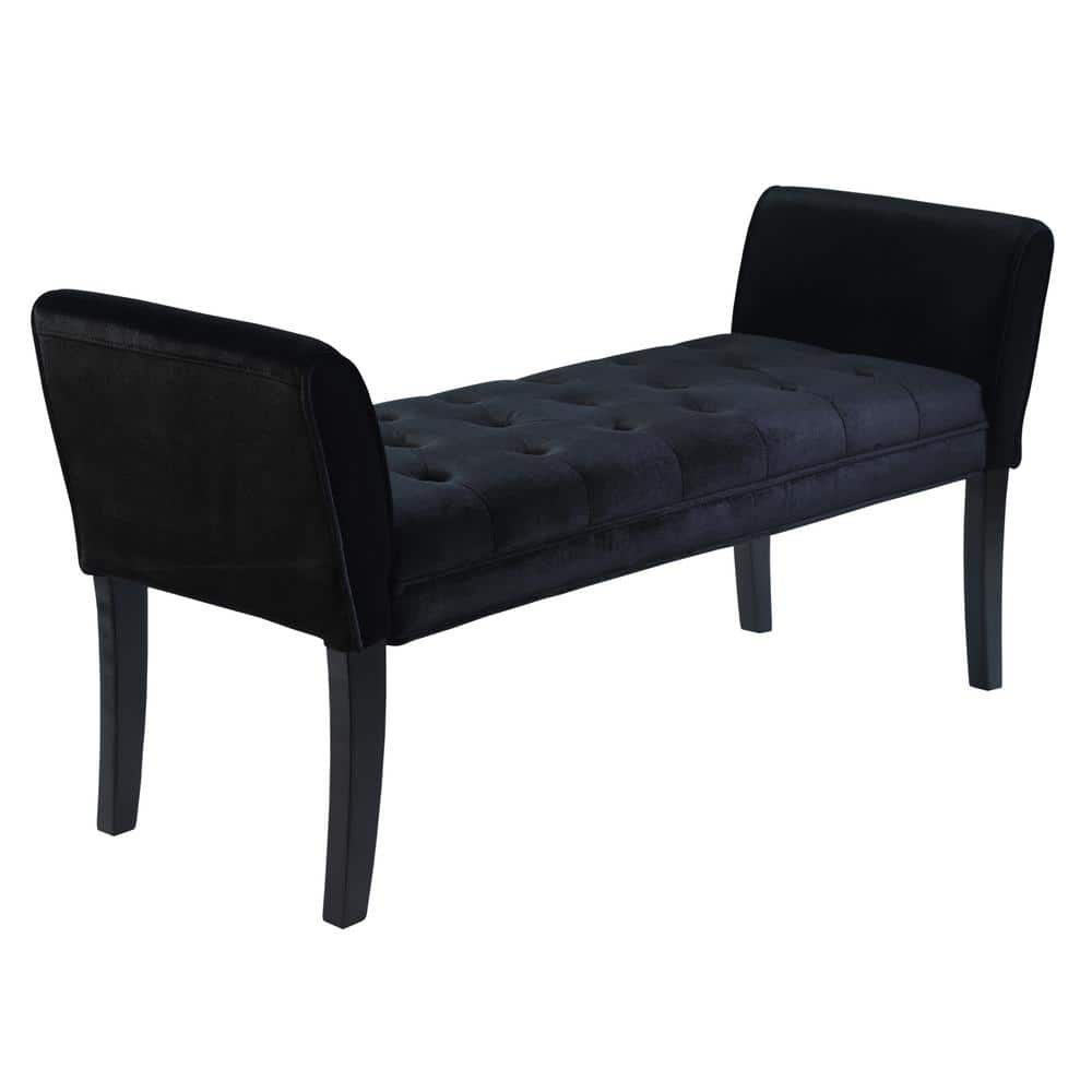 Chatham 19 in. H x 53 in. W x 18 in. D Bench in Black Velvet