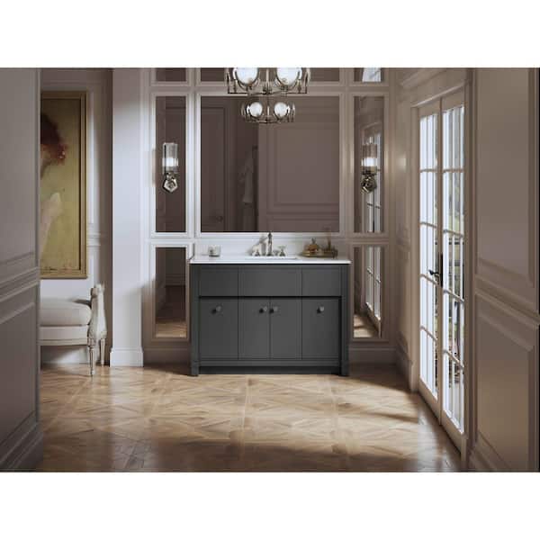Alouette 48 in. Ferrous Grey Bath Vanity Cabinet with Sink and Quartz Top
