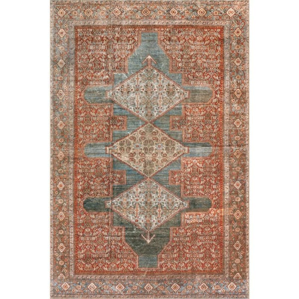 Audra Medallion Washable Area Multicolor 3 ft. x 5 ft. Indoor Area Rug