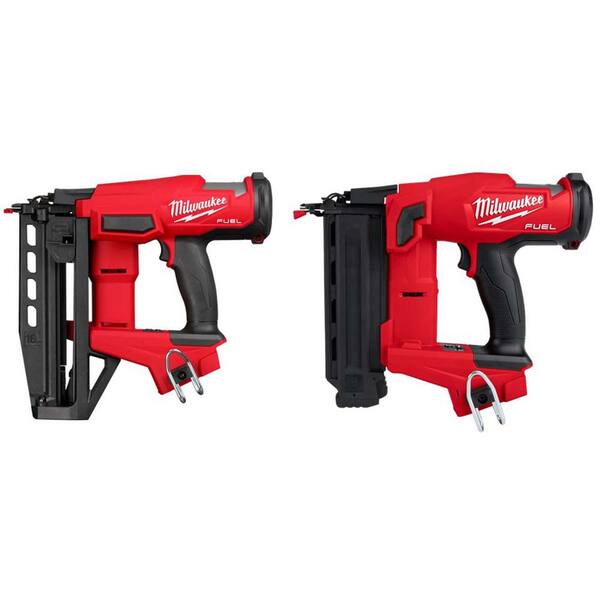 Milwaukee M18 FUEL 18-Volt Lith-Ion Brushless Cordless Gen ll 16-Gauge Straight Finish Nailer w/18-Gauge Brad Nailer (Tool Only)
